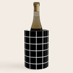 Grid Pattern Black and White 2 Wine Chiller Gallery Image 1