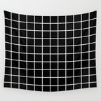 Grid Pattern Black and White 2 Wall Tapestry Gallery Image 4