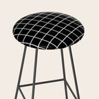 Grid Pattern Black and White 2 Stool Gallery Image 2