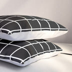 Grid Pattern Black and White 2 Pillow Sham Gallery Image 3