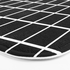 Grid Pattern Black and White 2 Bath Mat Gallery Image 3