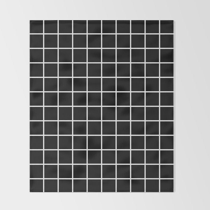 Grid Pattern Black and White 2 Throw Blanket Gallery Image 2