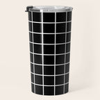Grid Pattern Black and White 2 Travel Mug Gallery Image 3