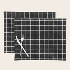 Grid Pattern Black and White 2 Placemat Gallery Image 1