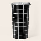 Grid Pattern Black and White 2 Travel Mug Gallery Image 2