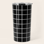Grid Pattern Black and White 2 Travel Mug Gallery Image 1