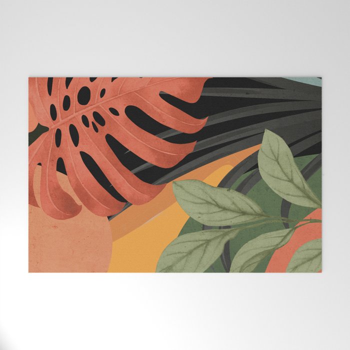 Abstract Art Tropical Leaves 109 Welcome Mat Gallery Image 1