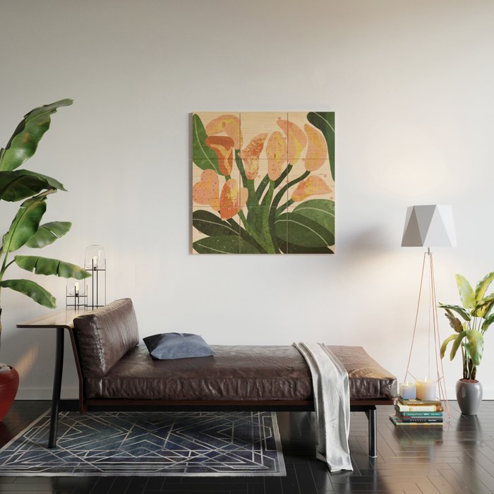 Lilies Wood Wall Art Gallery Image 2