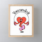 Funny retro love heart cartoon mascot character  Mini Art Print Gallery Image 1