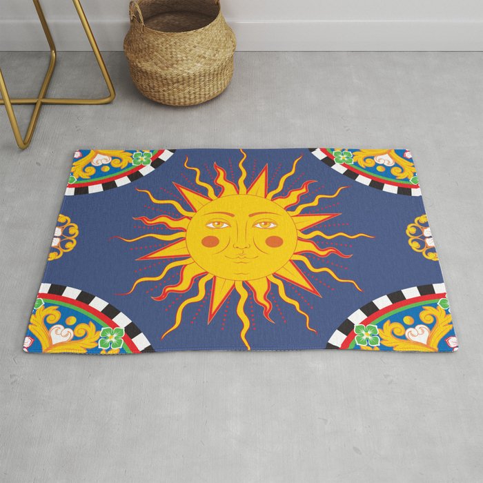 A Touch of Italian Elegance to Your Home: The Beautiful Sicili Sicilian Baroque Maiolica with Sun  Rug Gallery Image 1
