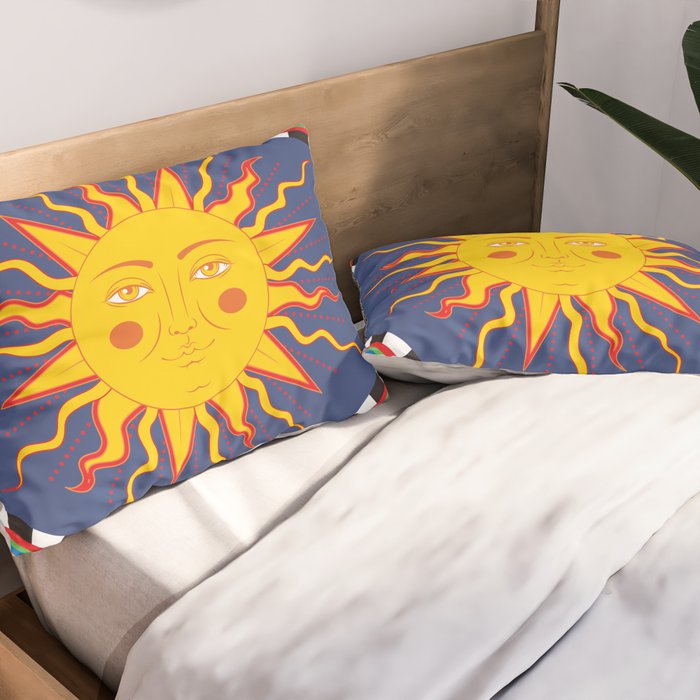 A Touch of Italian Elegance to Your Home: The Beautiful Sicili Sicilian Baroque Maiolica with Sun  Pillow Sham Gallery Image 2