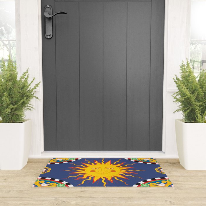 A Touch of Italian Elegance to Your Home: The Beautiful Sicili Sicilian Baroque Maiolica with Sun  Welcome Mat Gallery Image 3