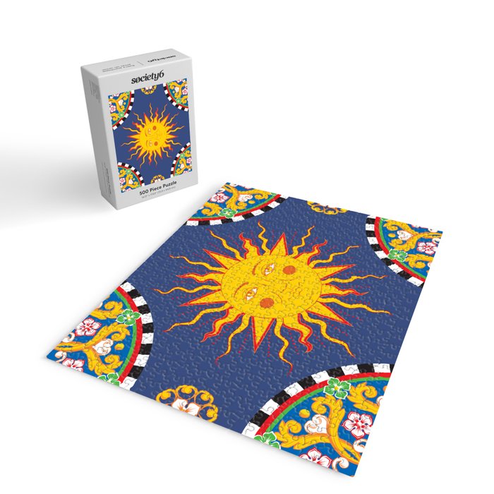 A Touch of Italian Elegance to Your Home: The Beautiful Sicili Sicilian Baroque Maiolica with Sun  Jigsaw Puzzle Gallery Image 2