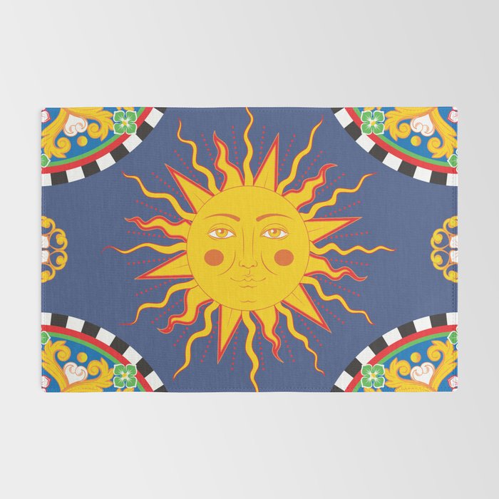 A Touch of Italian Elegance to Your Home: The Beautiful Sicili Sicilian Baroque Maiolica with Sun  Rug Gallery Image 2