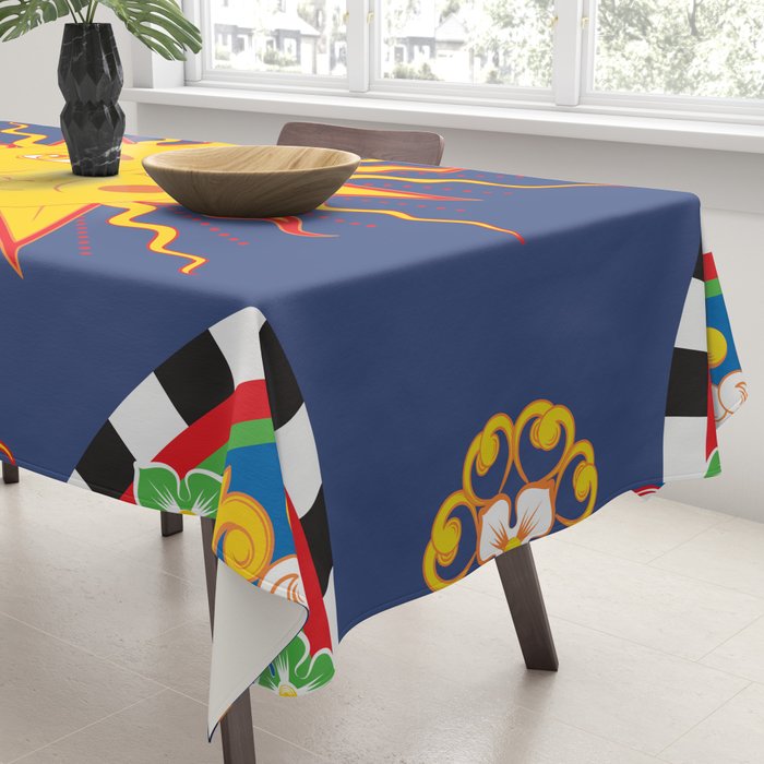 A Touch of Italian Elegance to Your Home: The Beautiful Sicili Sicilian Baroque Maiolica with Sun  Tablecloth Gallery Image 3