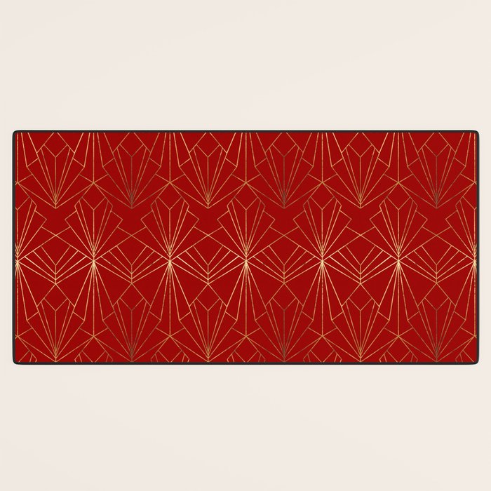 Crimson Red Art Deco Desk Mat Gallery Image 3