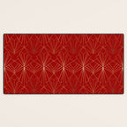 Crimson Red Art Deco Desk Mat Gallery Image 3