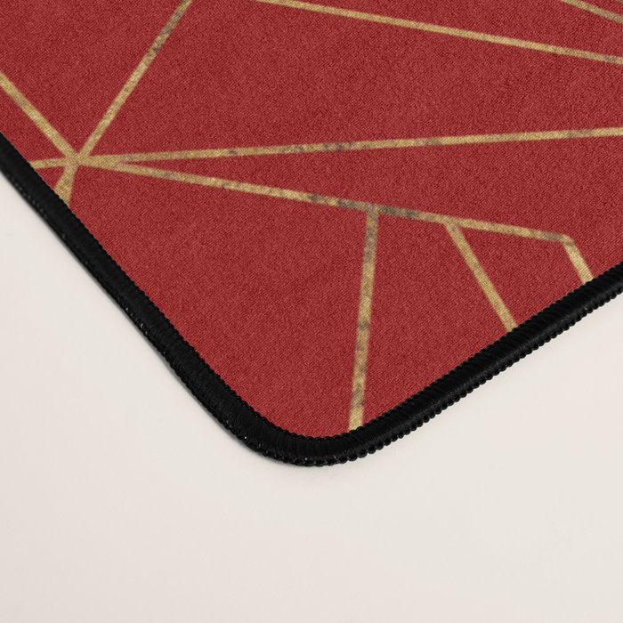 Crimson Red Art Deco Desk Mat Gallery Image 4