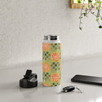 Checkered Citrus Fruit in Sage & Orange Water Bottle Gallery Image 5