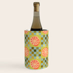 Checkered Citrus Fruit in Sage & Orange Wine Chiller Gallery Image 1