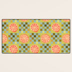 Checkered Citrus Fruit in Sage & Orange Desk Mat Gallery Image 3