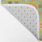 Checkered Citrus Fruit in Sage & Orange Bath Mat Gallery Image 2