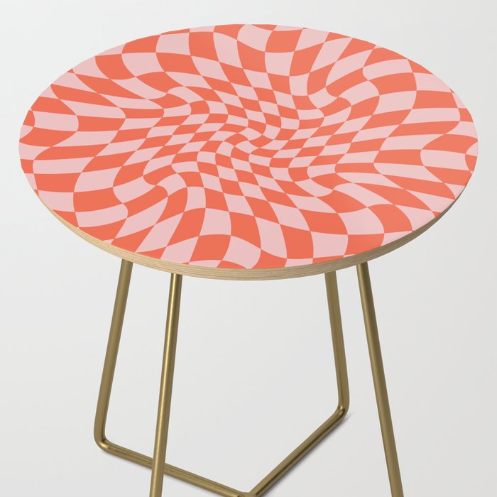 Retro Warped Checkerboard Side Table Gallery Image 2