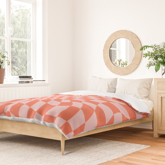 Retro Warped Checkerboard Duvet Cover Gallery Image 2