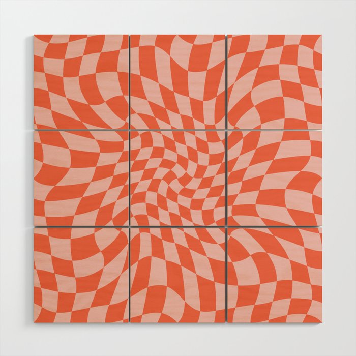 Retro Warped Checkerboard Wood Wall Art Gallery Image 1