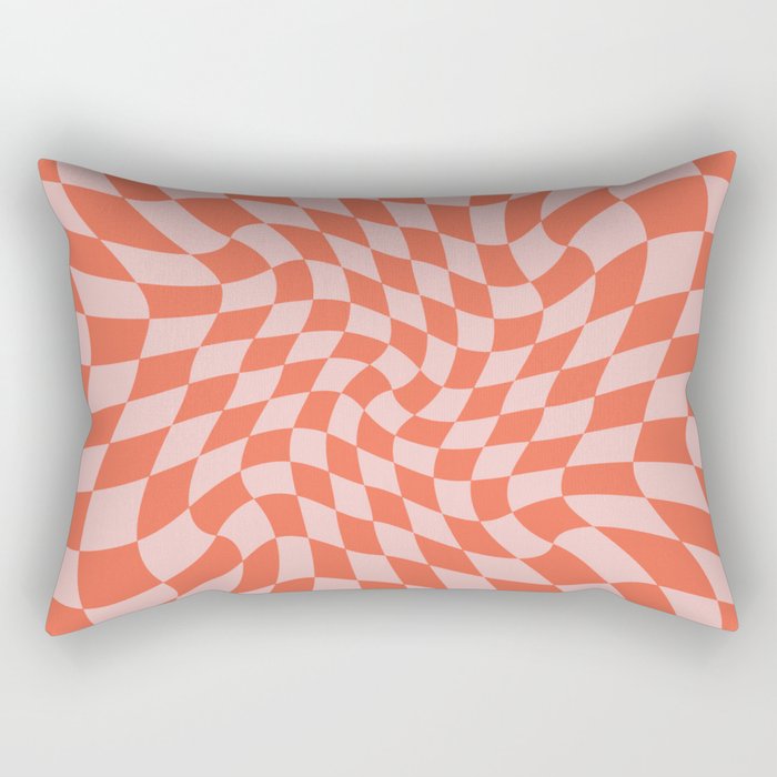 Retro Warped Checkerboard Rectangular Pillow Gallery Image 1