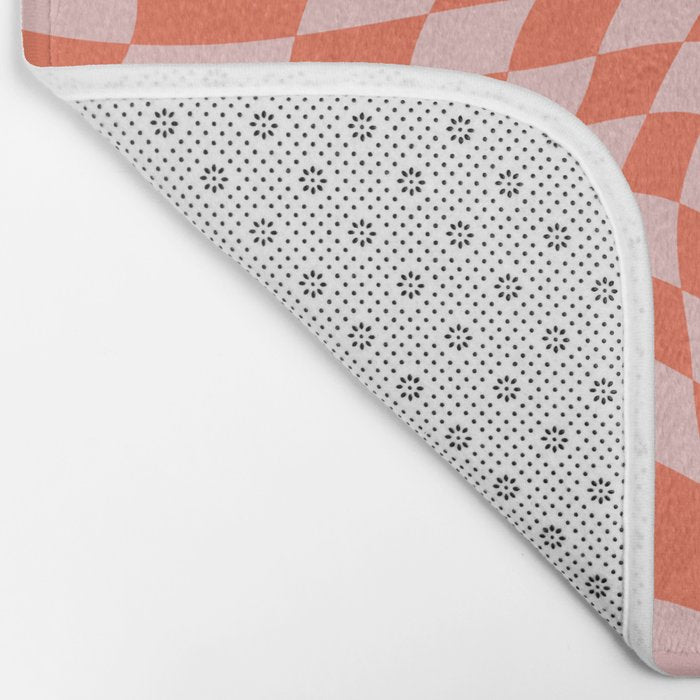 Retro Warped Checkerboard Bath Mat Gallery Image 2