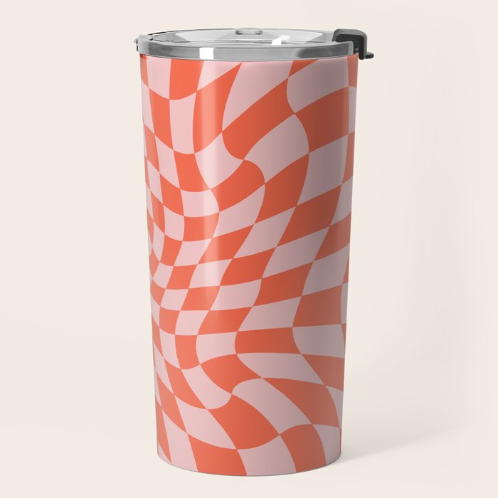 Retro Warped Checkerboard Travel Mug Gallery Image 2