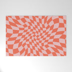 Retro Warped Checkerboard Welcome Mat Gallery Image 1