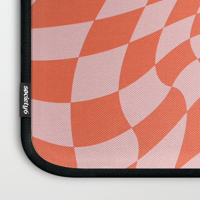 Retro Warped Checkerboard Laptop Sleeve Gallery Image 3