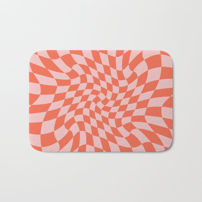 Retro Warped Checkerboard Bath Mat Gallery Image 1