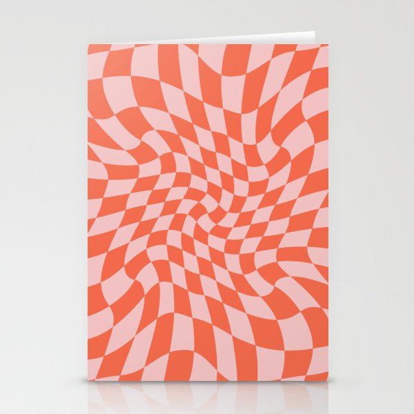 Retro Warped Checkerboard Stationery Card Gallery Image 2