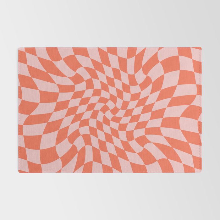 Retro Warped Checkerboard Rug Gallery Image 2