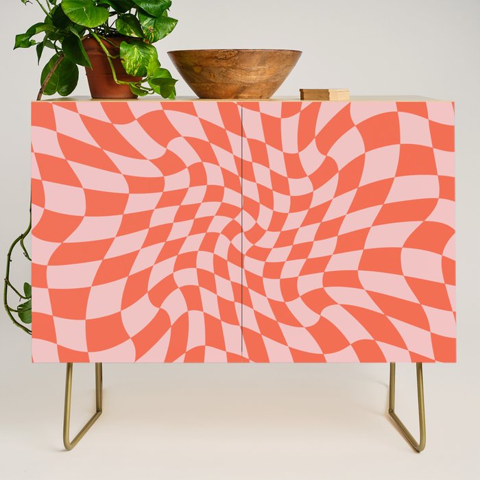 Retro Warped Checkerboard Credenza Gallery Image 1