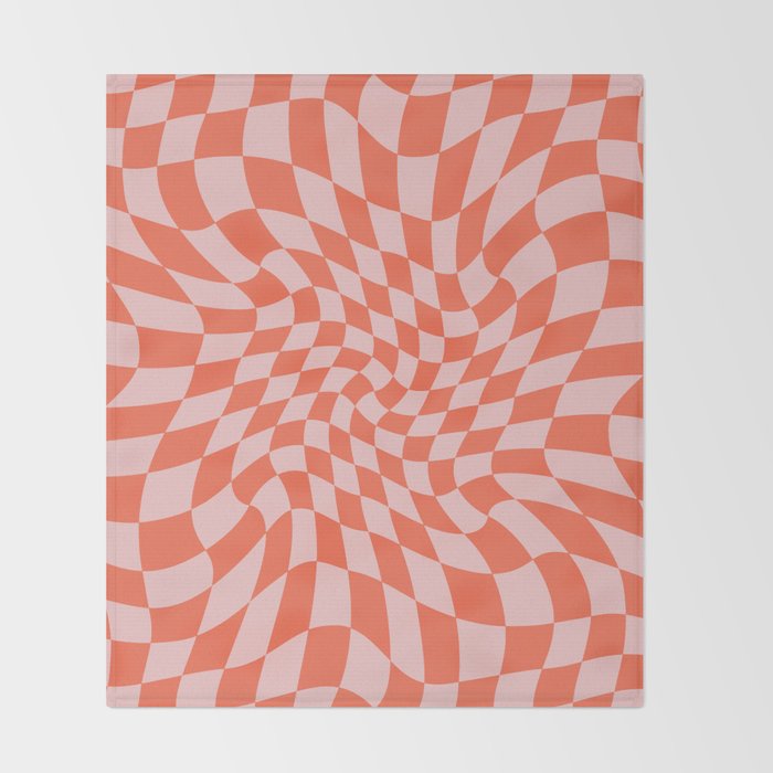 Retro Warped Checkerboard Throw Blanket Gallery Image 2