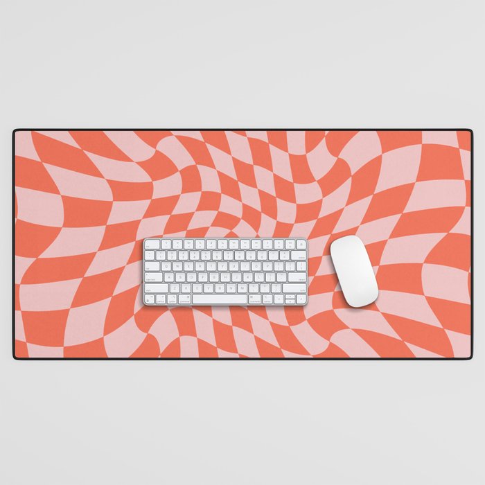 Retro Warped Checkerboard Desk Mat Gallery Image 1
