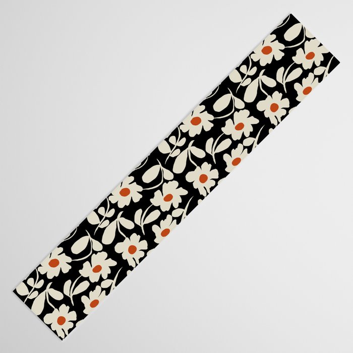 Black and white floral Table Runner Gallery Image 3