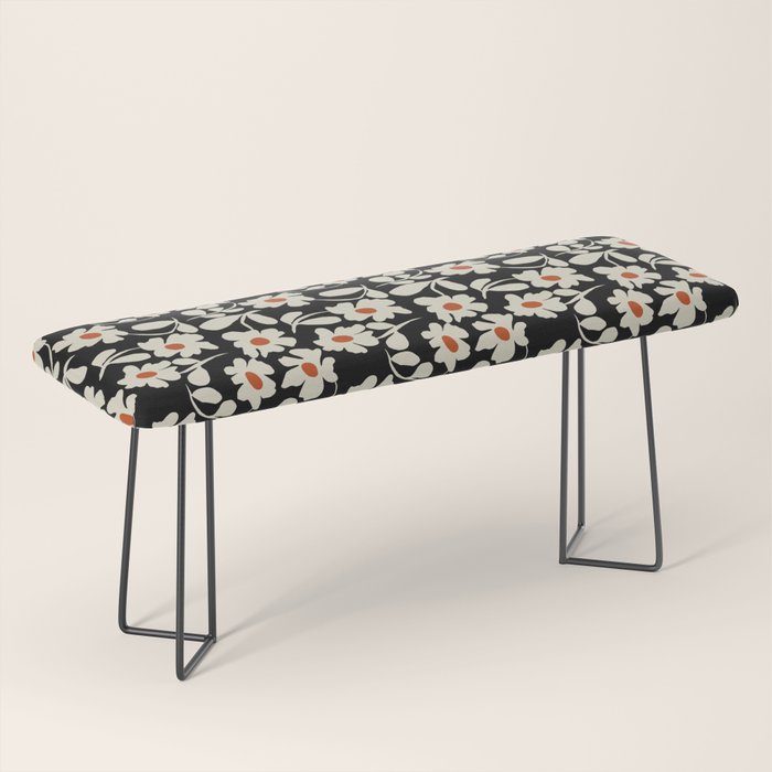 Black and white floral Bench Gallery Image 1