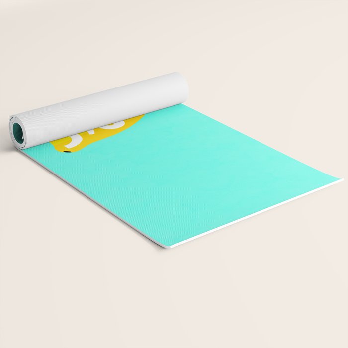 Big Fruit Lemon 'Easy Squeezy' Typographic pun  Yoga Mat Gallery Image 2