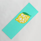 Big Fruit Lemon 'Easy Squeezy' Typographic pun  Yoga Mat Gallery Image 1