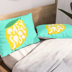 Big Fruit Lemon 'Easy Squeezy' Typographic pun  Pillow Sham Gallery Image 2