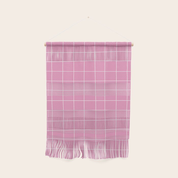 Hand Drawn Grid Hot Pink Wall Hanging Gallery Image 1