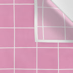Hand Drawn Grid Hot Pink Wall Tapestry Gallery Image 3