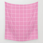 Hand Drawn Grid Hot Pink Wall Tapestry Gallery Image 4