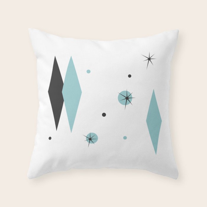 Vintage 1950s Mid Century Modern Design Throw Pillow Gallery Image 1