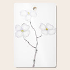 white dogwood flower watercolor Cutting Board Gallery Image 1